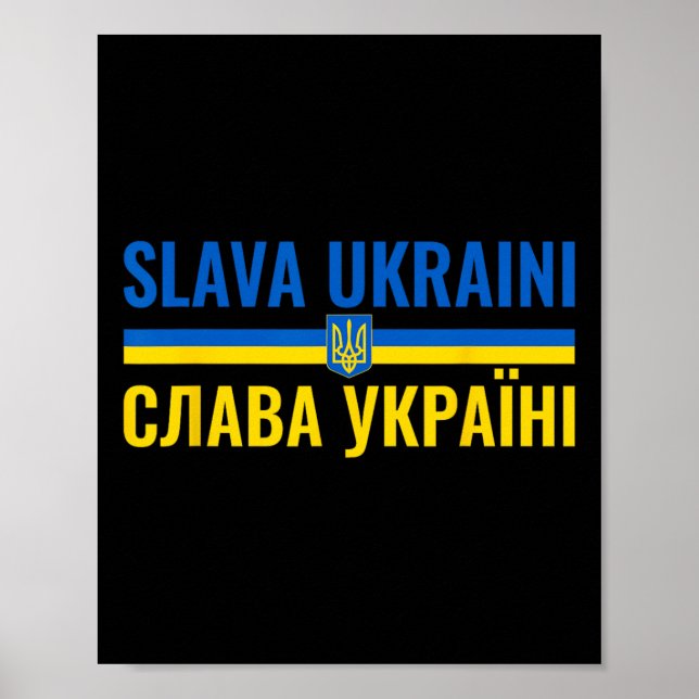 Poster Glória à Ucrânia Fique com Ukr Forte (Frente)