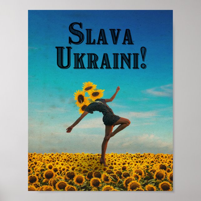 Poster Glória à Ucrânia! Slava Ucraniano! (Frente)