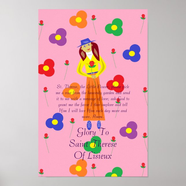 Pôster Glória Ao Santo Therese De Lisieux (Frente)