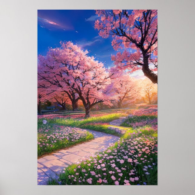 Poster Glória do Sunset em um Parque (Frente)