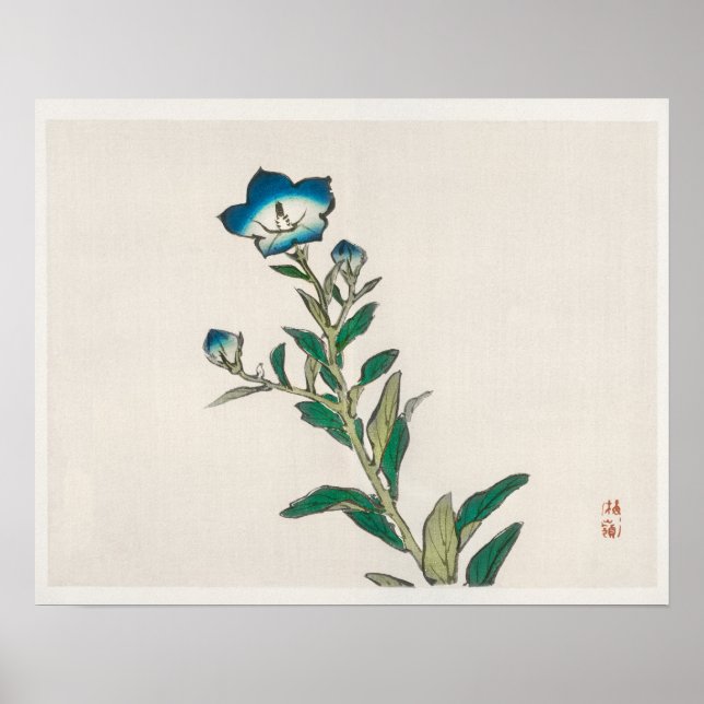 Poster Glória matinal de Kōno Bairei (1844-1895) (Frente)