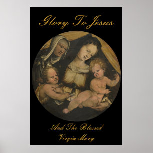PÔSTER GLÓRIA PARA JESUS E A VIRGEM BEM-VINDA MARIA