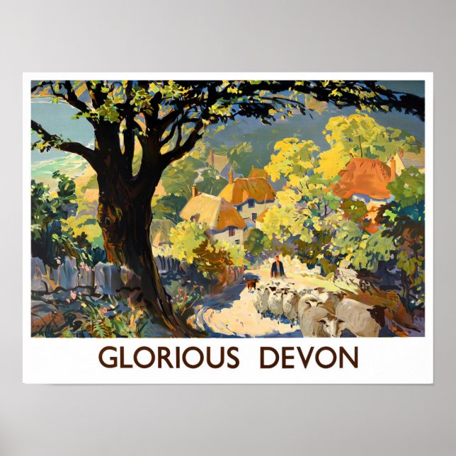 Poster Glorioso Devon England viagens vintage (Frente)