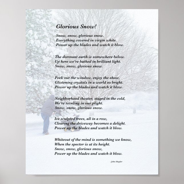 Poster Glorioso Poema Sazonal da Neve (Frente)