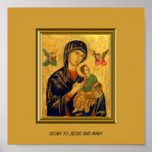PÔSTER GLORY TO JESUS AND MARY