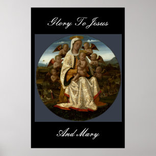 PÔSTER GLORY TO JESUS AND MARY
