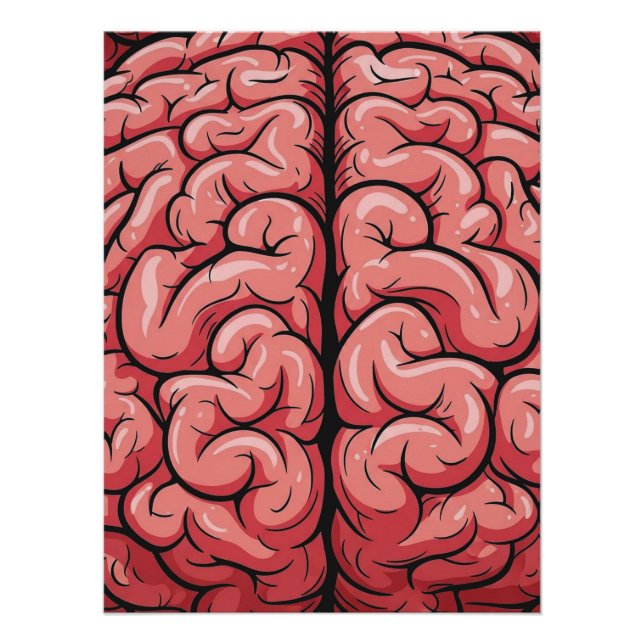 Pôster Glossy de Padrão Cerebral (Frente)