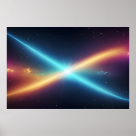 Poster Glowing Cosmic Energy Collision Abstract Space