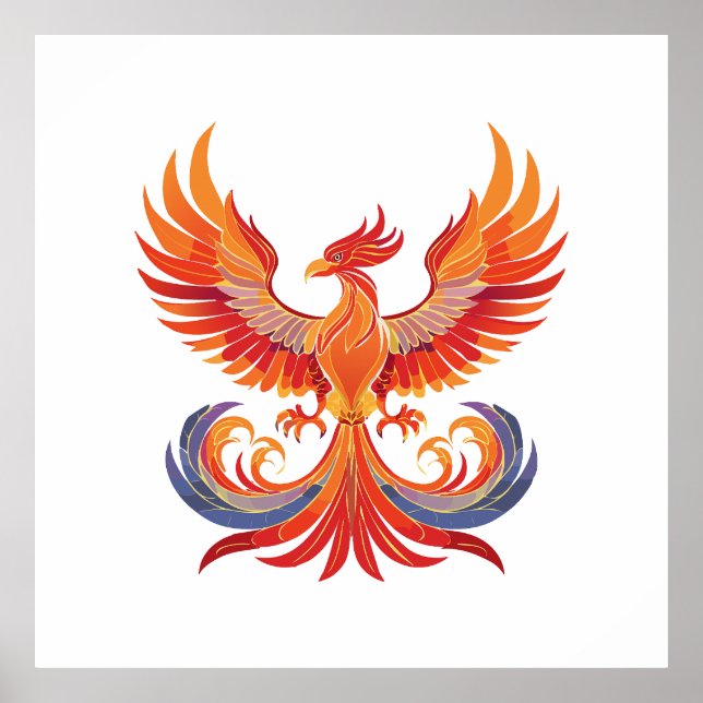 Poster Glowing mythological Fantasy Phoenix Bird (Frente)