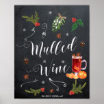 Poster Gluhwein bar winter christmas wedding sign<br><div class="desc">A winter/holiday festive Mulled Wine typography design poster/sign for your wedding,  bridal shower or Christmas party!  Easy to edit or delete the text fields shown with your names and date,  or delete if not required. Lots of other designs in this collection such as invitations,  tags and greeting cards.</div>