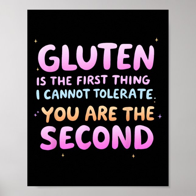 Poster Gluten É A Primeira Coisa Que Não Posso Tolerar En (Frente)