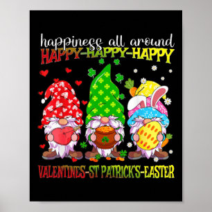 Poster Gnome Feliz Dia dos Namorados St Patrick Páscoa Fe