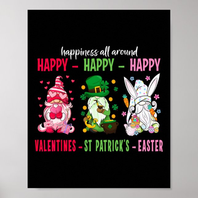 Poster Gnome Happy Valentine St Patrick Easter Happiness  (Frente)