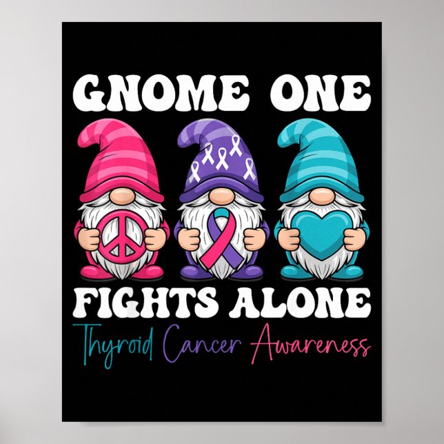 Poster Gnome One Fights Alone - Christmas Thyroid Cancer  (Frente)