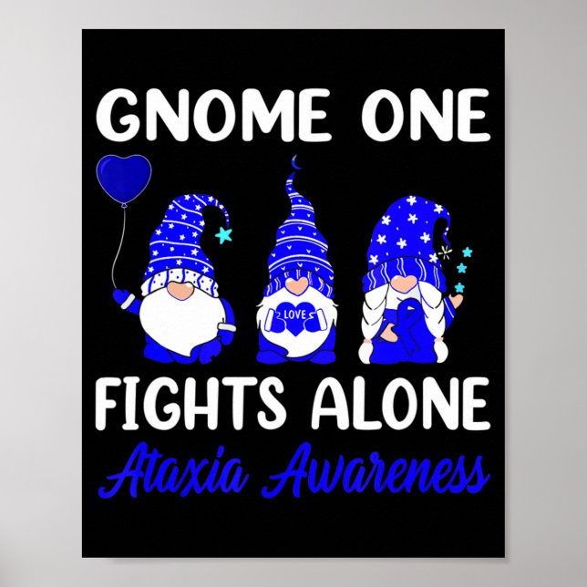 Poster Gnome One luta sozinho Blue Ribbon Ataxia Awarenes (Frente)