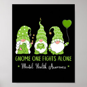 Poster Gnome One luta sozinho com a saúde mental verde da