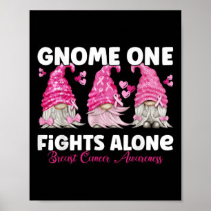 Poster Gnome One luta sozinho rosa _ Cancer da mama anão