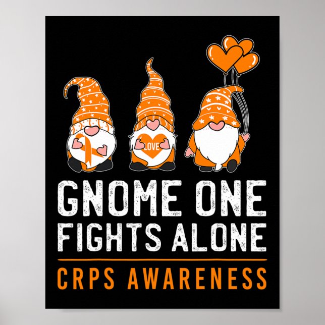 Poster Gnome One luta sozinho RSD CRPS consciência Laranj (Frente)
