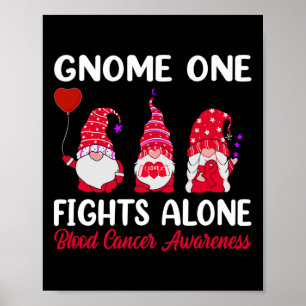 Poster Gnome Um luta sozinho Fita Vermelha Câncer de Sang
