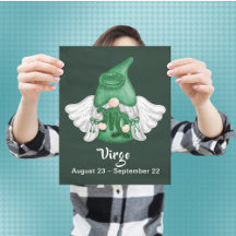 Gnome Virgo - Sinal de Astrologia Angel 8" x Poste