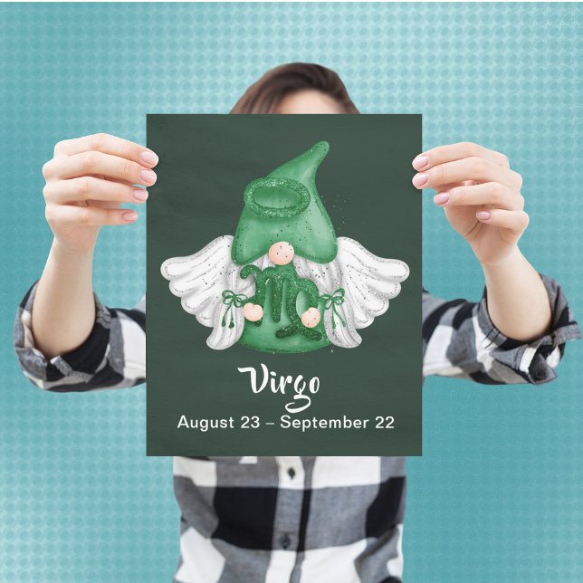 Poster Gnome Virgo - Sinal de Astrologia Angel 8" x Poste (Gnome Virgo Astrology Sign Angel 8" x 10" Poster)