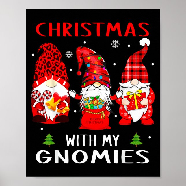 Poster Gnomes Christmas Family Leopard Funny Plaid Men Wo (Frente)