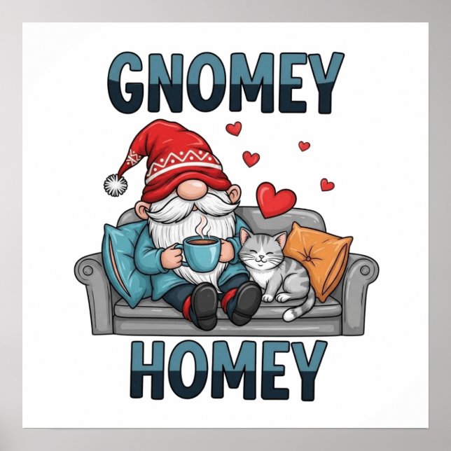 Poster Gnomey homey gnome em casa (Frente)