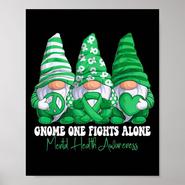 Poster Gnomies do Laço Verde do Mês de Conscientização da (Frente)