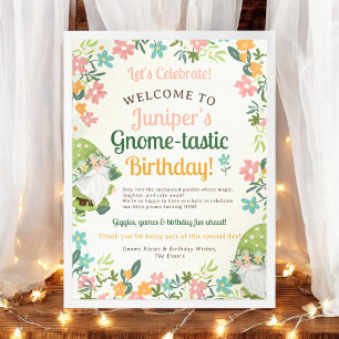 Poster Gnomo Branco Bonito Primeiro Aniversário Bem-vindo