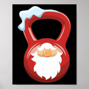 Poster Gnomo de Natal Kettlebell Xmas para Gy