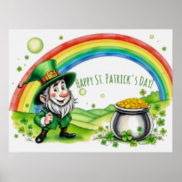 Poster Gnomo Duende Personalizado Dia de São Patrício Tre