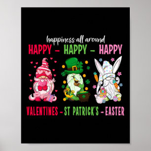 Poster Gnomo Feliz Dia dos Namorados St Patrick Páscoa Fe