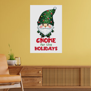 Poster Gnomo Para Os Feriados Feliz E Adorável Natal