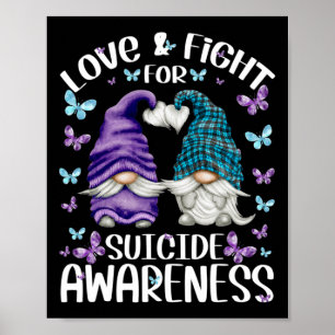 Poster Gnomo Roxo Com Padrão De Borboleta Cuta Suicídio A