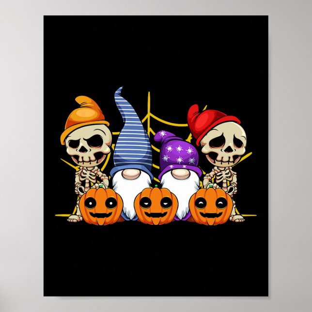 Poster Gnomo Skeleton preguiçoso Halloween Costume Bonito (Frente)