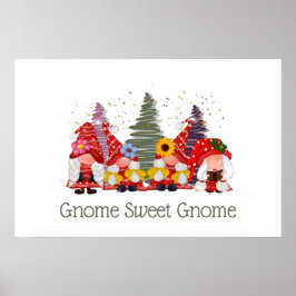 Poster Gnomo Verde Vermelho Gnomos Elfo Gnomo Doce Gnomo