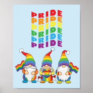 Poster Gnomos Arco-Íris do Orgulho gay LGBTQ