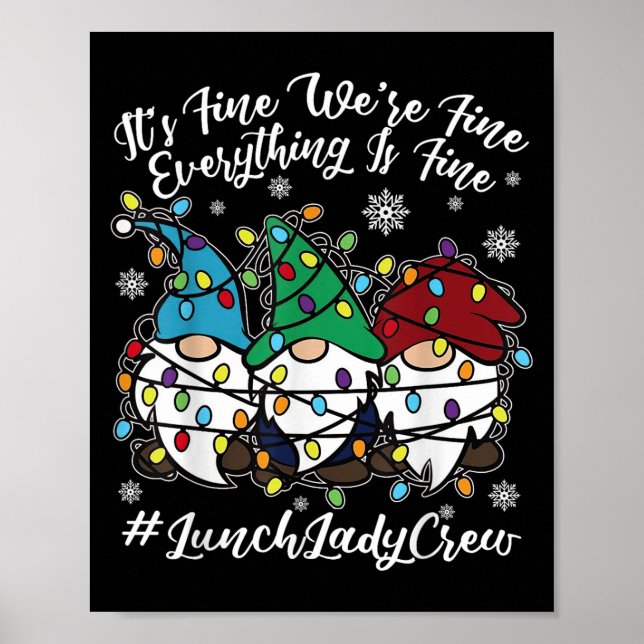 Poster Gnomos Bonitos Tudo Está Bem No Almoço De Natal (Frente)