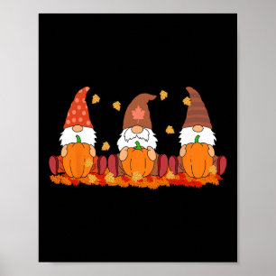 Poster Gnomos de Ação de Graças Pumpkin Autumn Gnomo