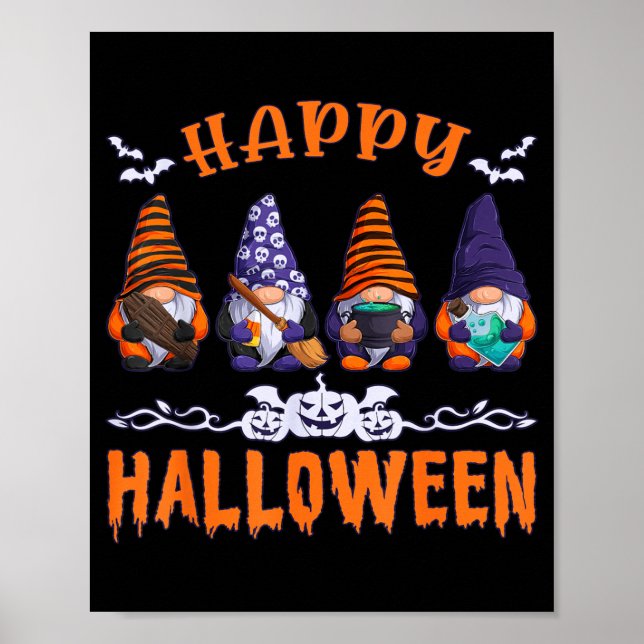 Poster Gnomos de Halloween Feliz Halloween (Frente)