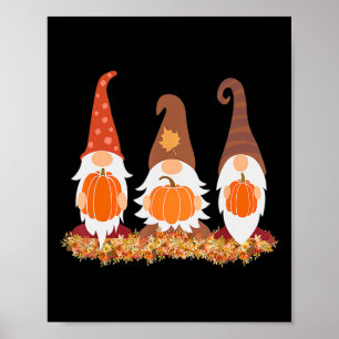 Poster Gnomos De Queda E De Outono Deixam Presentes Gráfi