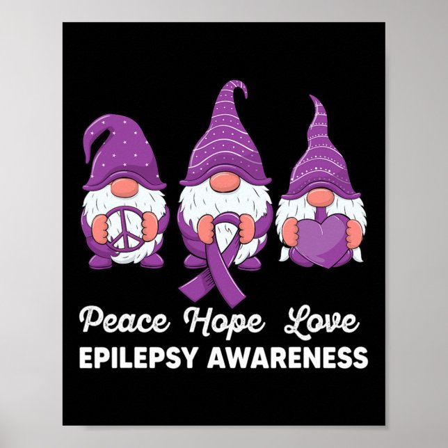 Poster Gnomos engraçadinhos Paz esperança ama epilepsia A (Frente)