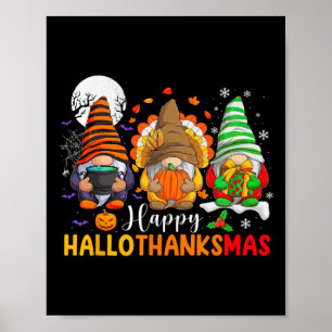 Poster Gnomos Halloween Dia de Ação de Graças Feliz Hall