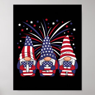Poster Gnomos Patrióticos 4 de julho Homens Homens Mulher