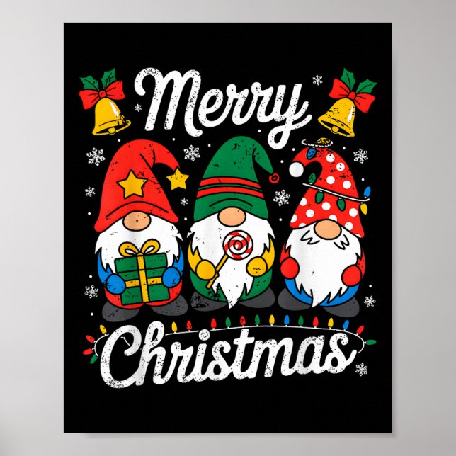 Poster Gnomos Xmas Engraçado Feliz Natal Gnomos Mulheres (Frente)