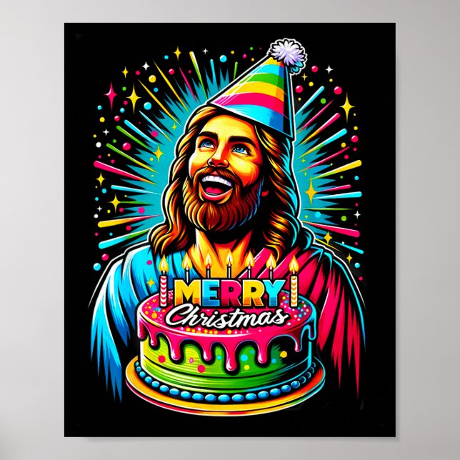 Poster Go Jesus Its Your Birthday Funny Jesus Christmas X (Frente)