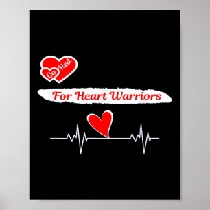 Poster Go Red Fevereiro American Heart Health Awarness Mo