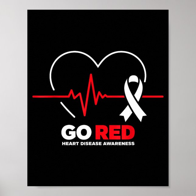 Poster Go Red For Women American Chd Heart Disease Month  (Frente)