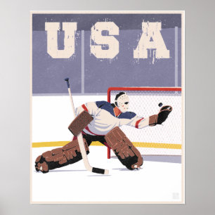 Poster Goalie do hóquei dos EUA