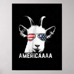 Poster Goat Funny Goat America